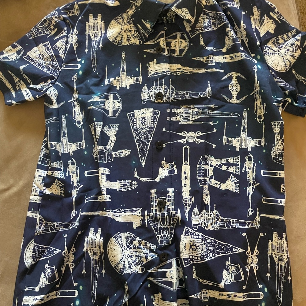 Kid’s Navy Star Wars Hawaiian & Darth Vader Hawaiian button down shirt
